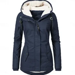 Sale Women's Parka Waterproof Puffer Jacket Thermal Warm Heated Coat Fleece Lined Winter Coat Windproof Outdoor Zip up Hooded Coat Sports Hiking Jacket Purple Pink Women Women's Jacket