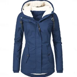 Sale Women's Parka Waterproof Puffer Jacket Thermal Warm Heated Coat Fleece Lined Winter Coat Windproof Outdoor Zip up Hooded Coat Sports Hiking Jacket Purple Pink Women Women's Jacket