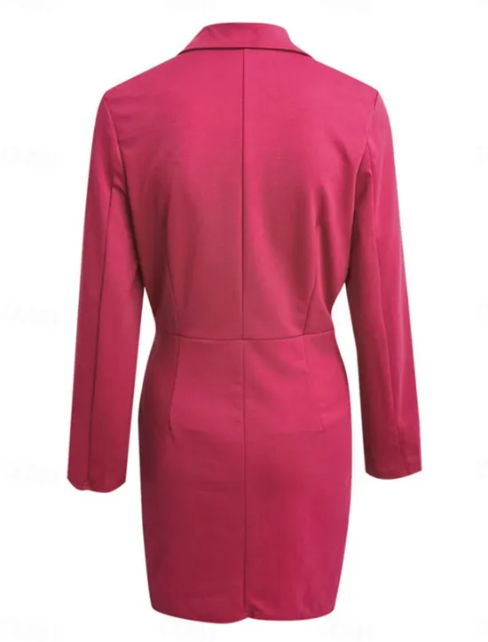 Clearance Women's Party Dress Cocktail Dress Work Dress Ruched Shirt Collar Long Sleeve Mini Dress Formal Winter Dress Formal Black White Fall Winter Women Work Dresses