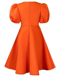 Hot Women's Party Dress Homecoming Dress Cocktail Dress Ruched Crew Neck Short Sleeve Midi Dress Wedding Guest Birthday Black White Summer Spring Women Cocktail Dress