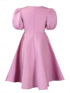 Hot Women's Party Dress Homecoming Dress Cocktail Dress Ruched Crew Neck Short Sleeve Midi Dress Wedding Guest Birthday Black White Summer Spring Women Cocktail Dress