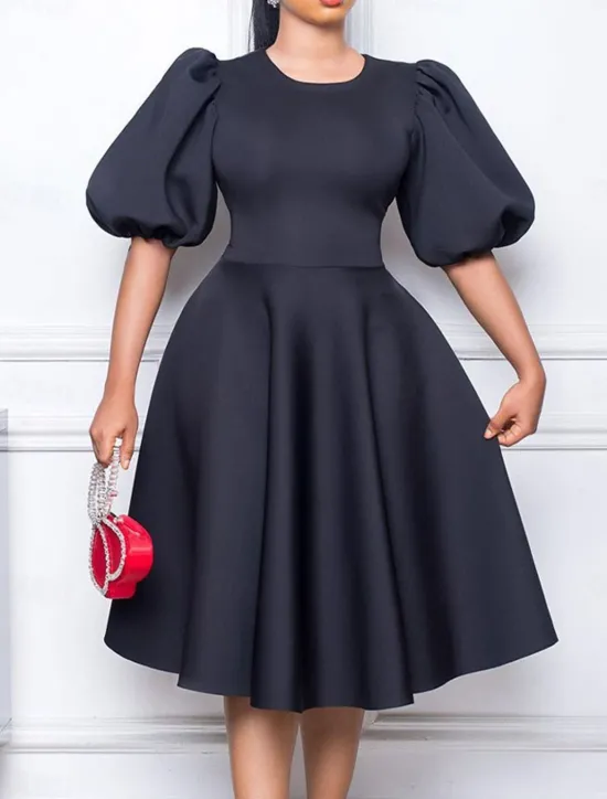 Hot Women's Party Dress Homecoming Dress Cocktail Dress Ruched Crew Neck Short Sleeve Midi Dress Wedding Guest Birthday Black White Summer Spring Women Cocktail Dress