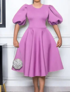 Hot Women's Party Dress Homecoming Dress Cocktail Dress Ruched Crew Neck Short Sleeve Midi Dress Wedding Guest Birthday Black White Summer Spring Women Cocktail Dress