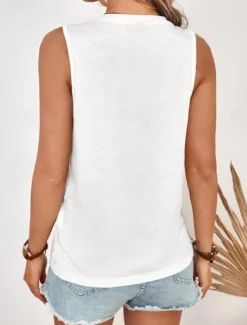 Sale Women's Patriotic Camisole Tank Top Graphic Flag Vintage Tropical Daily Sleeveless Crew Neck Regular Tops Daily Holiday White Dark Gray Beige Summer Spring Women Independence Day Top