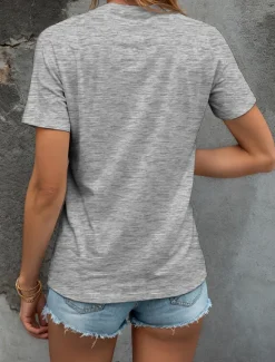 Discount Women's Patriotic T Shirt Cotton Shirt Graphic Flag Sunflower Casual Short Sleeve Crew Neck Round Neck Regular Tops Daily Print Black White Gray Summer Spring Women Independence Day Top