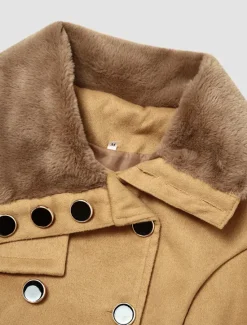 Online Women's Pea Coat Long Coat Duble Breasted Dress Coat Belted Winter Coat Warm Windproof Trench Coat Slim Fit Elegant Casual Jacket Long Sleeve Outerwear Women Coats & Trench Coats