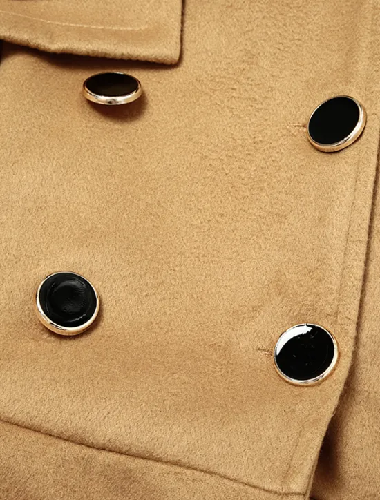 Online Women's Pea Coat Long Coat Duble Breasted Dress Coat Belted Winter Coat Warm Windproof Trench Coat Slim Fit Elegant Casual Jacket Long Sleeve Outerwear Women Coats & Trench Coats