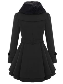 Online Women's Pea Coat Long Coat Duble Breasted Dress Coat Belted Winter Coat Warm Windproof Trench Coat Slim Fit Elegant Casual Jacket Long Sleeve Outerwear Women Coats & Trench Coats