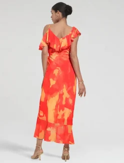 Clearance Women's Peplum Dresses Wedding Guest Midi Dress Purple Short Sleeve Blooming Ruffle Front Tie Spring & Summer Asymmetrical Romantic S M L Women Vacation Dresses|Chiffon Dresses