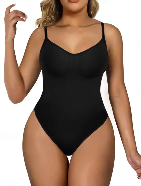 New Women's Plus Size Bodysuits Body Shaper Pure Color Fashion Hot Vacation Gyms Nylon Breathable Straps Sleeveless Backless Summer Spring Home Outfits Women Shapewear