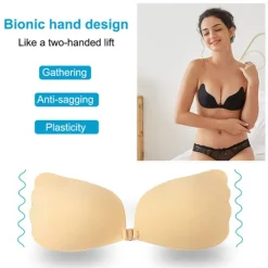 Online Women's Plus Size Bras & Bralettes Adhesive Bra Strapless 3/4 Cup Solid Color Micro-elastic Breathable Push Up Invisible Wedding Party Party & Evening Silica Gel 805-1 skin tone / 1 PC Home Outfits Women Lingerie