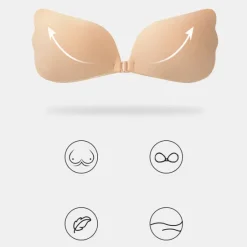 Online Women's Plus Size Bras & Bralettes Adhesive Bra Strapless 3/4 Cup Solid Color Micro-elastic Breathable Push Up Invisible Wedding Party Party & Evening Silica Gel 805-1 skin tone / 1 PC Home Outfits Women Lingerie