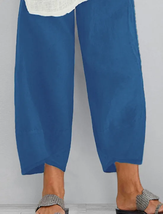 Sale Women's Plus Size Chinos Capri shorts Baggy Pants Sporty Casual Chino Calf-Length Natural Solid Color Pocket Baggy Micro-elastic Vacation Daily Weekend Black Navy Blue Green khaki Spring Fall Regular Women Pants|Pants