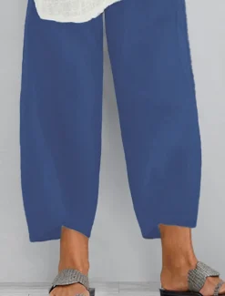 Sale Women's Plus Size Chinos Capri shorts Baggy Pants Sporty Casual Chino Calf-Length Natural Solid Color Pocket Baggy Micro-elastic Vacation Daily Weekend Black Navy Blue Green khaki Spring Fall Regular Women Pants|Pants