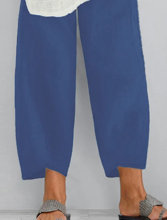 Sale Women's Plus Size Chinos Capri shorts Baggy Pants Sporty Casual Chino Calf-Length Natural Solid Color Pocket Baggy Micro-elastic Vacation Daily Weekend Black Navy Blue Green khaki Spring Fall Regular Women Pants|Pants