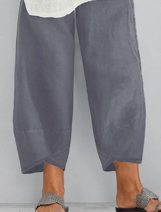 Sale Women's Plus Size Chinos Capri shorts Baggy Pants Sporty Casual Chino Calf-Length Natural Solid Color Pocket Baggy Micro-elastic Vacation Daily Weekend Black Navy Blue Green khaki Spring Fall Regular Women Pants|Pants