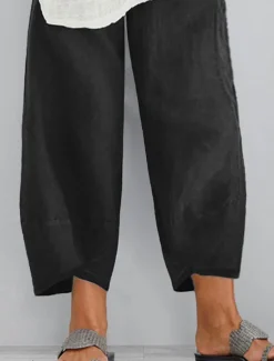 Sale Women's Plus Size Chinos Capri shorts Baggy Pants Sporty Casual Chino Calf-Length Natural Solid Color Pocket Baggy Micro-elastic Vacation Daily Weekend Black Navy Blue Green khaki Spring Fall Regular Women Pants|Pants