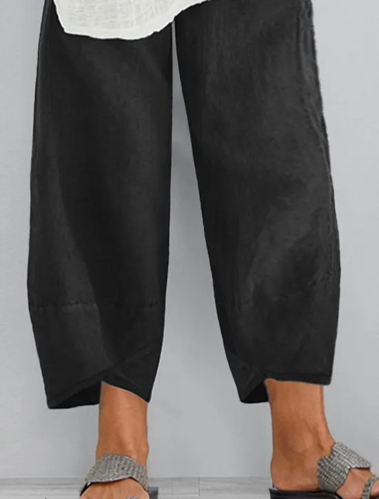 Sale Women's Plus Size Chinos Capri shorts Baggy Pants Sporty Casual Chino Calf-Length Natural Solid Color Pocket Baggy Micro-elastic Vacation Daily Weekend Black Navy Blue Green khaki Spring Fall Regular Women Pants|Pants