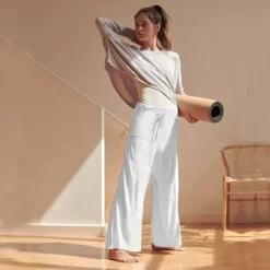 Best Women's Plus Size Cotton Linen Pants High Waist Solid Color Drawstring Wide Leg Comfy Breathable Quick Dry Micro-elastic Black White Dark Navy Blue Summer Spring Fall Loose Fit Women Pants