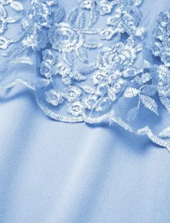 Outlet Women's Plus Size Knee Length Dress Lace Dress Dress Set Two Piece Dress Church Dress Elegant Classic Chinoiserie Formal Vacation Wedding Guest Regular Fit Pure Color Half Sleeve Crew Neck Light Blue Women Chiffon Dresses