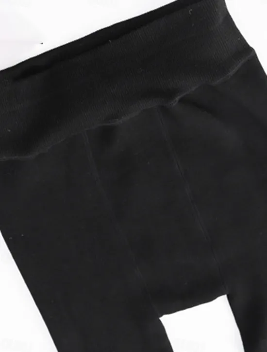 Discount Women's Plus Size Leggings Fashion Simple Full Length High Waist Plain High Cut Thermal Warm Soft Comfortable Stretchy Outdoor Home Daily Grey Black Fall Winter Plus Size Women Leggings