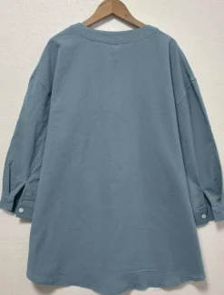 Clearance Women's Plus Size Linen-Inspired Shirts Blouse Solid Color Casual 3/4 Length Sleeve Shirt Collar Regular Tops Daily Spring & Fall Women Shirts