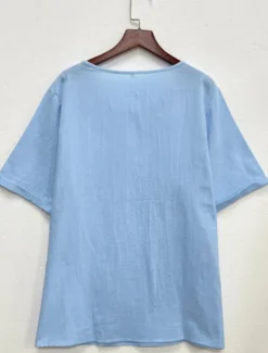 Women's Plus Size Linen-Inspired Shirts T Shirt Floral Casual Short Sleeve Crew Neck Regular Tops Daily Print All Seasons Women Shirts