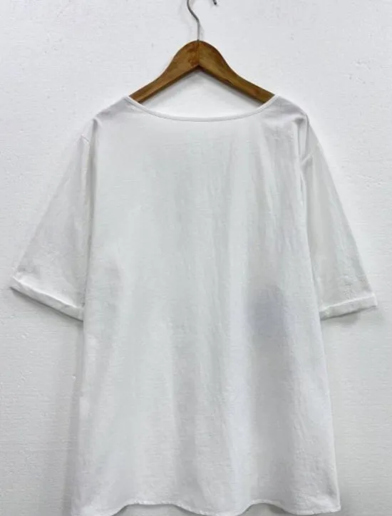 Sale Women's Plus Size Linen-Inspired Shirts T Shirt Flower Casual Short Sleeve Crew Neck All Seasons Women Shirts