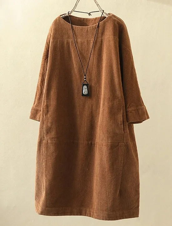 New Women's Plus Size Mini Dress Linen-Inspired Dresses Casual Dress Casual Daily Form Fit 3/4 Length Sleeve Crew Neck Black Rusty Red Red Blue Spring Fall Women Dresses