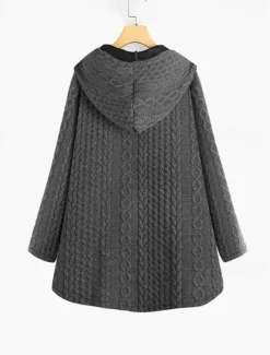 Best Women's Plus Size Parka Button Pocket Plain Outdoor Causal Long Sleeve Hooded Regular Winter Fall Dark Green Dark Blue Red L XL XXL 3XL 4XL Women Coats & Trench Coats