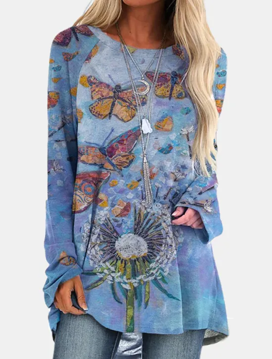 New Women's Plus Size T Shirt Tunic Shirts Geometric Plaid Vintage Tunic Ethnic Long Sleeve Round Neck Long Tops Casual Print Marron Yellow Light Green Wine Red Fall & Winter Prefall Women Tunic Tops