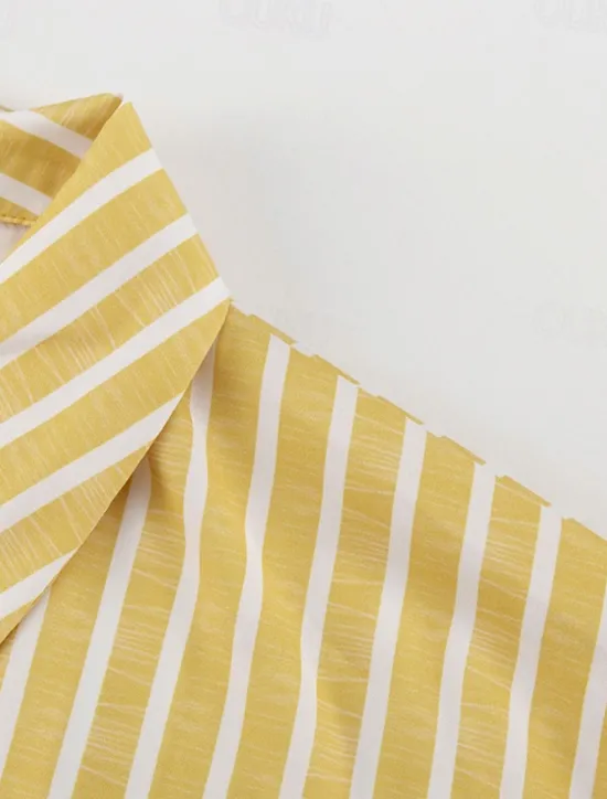 New Women's Print Chemises & Gowns Nightwear - POLY Striped Home Outfits Women Pajama-Setter