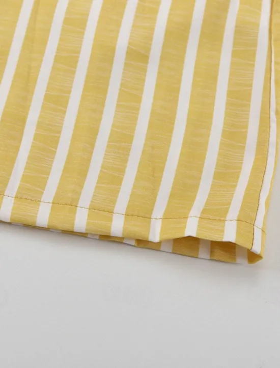 New Women's Print Chemises & Gowns Nightwear - POLY Striped Home Outfits Women Pajama-Setter