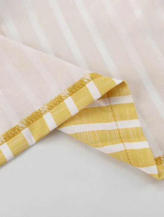 New Women's Print Chemises & Gowns Nightwear - POLY Striped Home Outfits Women Pajama-Setter
