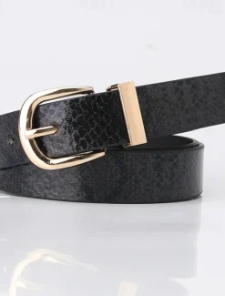 Best Women's PU Buckle Belt PU Leather Metal Bucke Snake Skin Casual Vintage Retro Work Daily Black White Brown Beige Women Belt