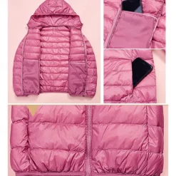 Discount Women's Puffer Jacket with Hoodie Jacket Hiking Down Jacket Winter Outdoor Thermal Warm Packable Waterproof Windproof Jacket Top Full Length Visible Zipper Fishing Camping / Hiking / Caving Women Puffers & Parka