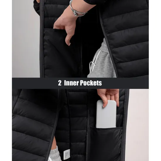 Discount Women's Puffer Jacket with Hoodie Jacket Hiking Down Jacket Winter Outdoor Thermal Warm Packable Waterproof Windproof Jacket Top Full Length Visible Zipper Fishing Camping / Hiking / Caving Women Puffers & Parka