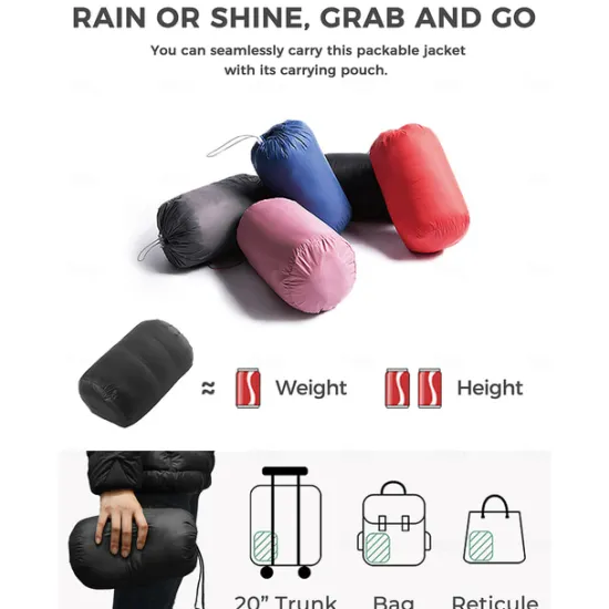 Discount Women's Puffer Jacket with Hoodie Jacket Hiking Down Jacket Winter Outdoor Thermal Warm Packable Waterproof Windproof Jacket Top Full Length Visible Zipper Fishing Camping / Hiking / Caving Women Puffers & Parka