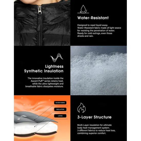 Discount Women's Puffer Jacket with Hoodie Jacket Hiking Down Jacket Winter Outdoor Thermal Warm Packable Waterproof Windproof Jacket Top Full Length Visible Zipper Fishing Camping / Hiking / Caving Women Puffers & Parka
