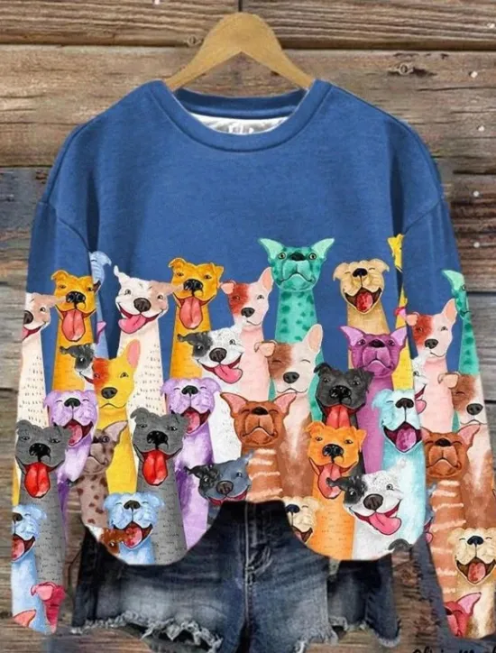 Online Women's Pullover Animal Casual Holiday Print Casual Hoodie Long Sleeve Micro-elastic Fall Winter Comfrt Breathable Soft Fabric Women Hoodies & Sweatshirts