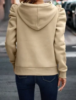 Sale Women's Pullover Hoodie Sweatshirt Plain Casual Long Sleeve Hooded Regular Tops Street Dailywear Black Pink Wine Blue Beige Fall Winter Women Hoodies & Sweatshirts