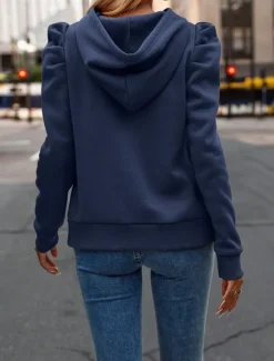 Sale Women's Pullover Hoodie Sweatshirt Plain Casual Long Sleeve Hooded Regular Tops Street Dailywear Black Pink Wine Blue Beige Fall Winter Women Hoodies & Sweatshirts