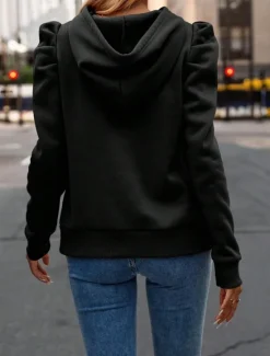 Sale Women's Pullover Hoodie Sweatshirt Plain Casual Long Sleeve Hooded Regular Tops Street Dailywear Black Pink Wine Blue Beige Fall Winter Women Hoodies & Sweatshirts