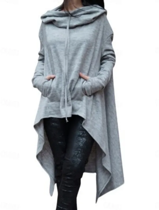 Women's Pullover Hoodie Sweatshirt Plain Casual Long Sleeve Hooded Long Tops Street Dailywear Pocket Black Pink Wine Blue Fuchsia Fall Winter Women Hoodies & Sweatshirts