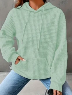 New Women's Pullover Hoodie Sweatshirt Plain Casual Long Sleeve Hooded Regular Tops Street Dailywear Light Green Red Blue Orange Brown Fall Winter Women Hoodies & Sweatshirts