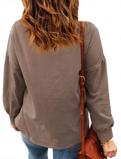 Best Women's Pullover Hoodie Sweatshirt Plain Sports Casual Long Sleeve Hooded Regular Tops Patchwork Black Red Brown Spring Fall Winter Women Hoodies & Sweatshirts