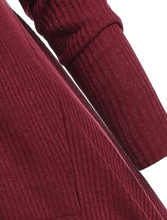 Best Women's Pullover Solid Color Casual Long Sleeve Regular Fit Sweater Cardigans Fall Winter Wine Black Pink Women Pullovers & Tops