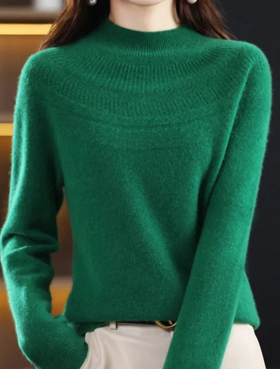 Sale Women's Pullover Sweater Jumper Streetwear Casual Soft Solid Color Ribbed Crew Neck Oversized Long Sleeve Regular Tops Knit Outdoor Daily Holiday Magenta Lake blue Fall Winter Women Pullovers & Tops