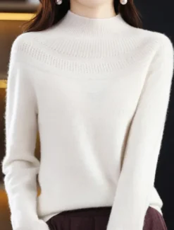 Sale Women's Pullover Sweater Jumper Streetwear Casual Soft Solid Color Ribbed Crew Neck Oversized Long Sleeve Regular Tops Knit Outdoor Daily Holiday Magenta Lake blue Fall Winter Women Pullovers & Tops