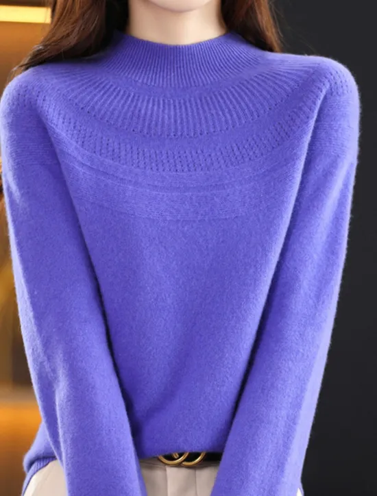 Sale Women's Pullover Sweater Jumper Streetwear Casual Soft Solid Color Ribbed Crew Neck Oversized Long Sleeve Regular Tops Knit Outdoor Daily Holiday Magenta Lake blue Fall Winter Women Pullovers & Tops